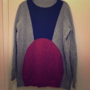 Angora abstract pattern sweater